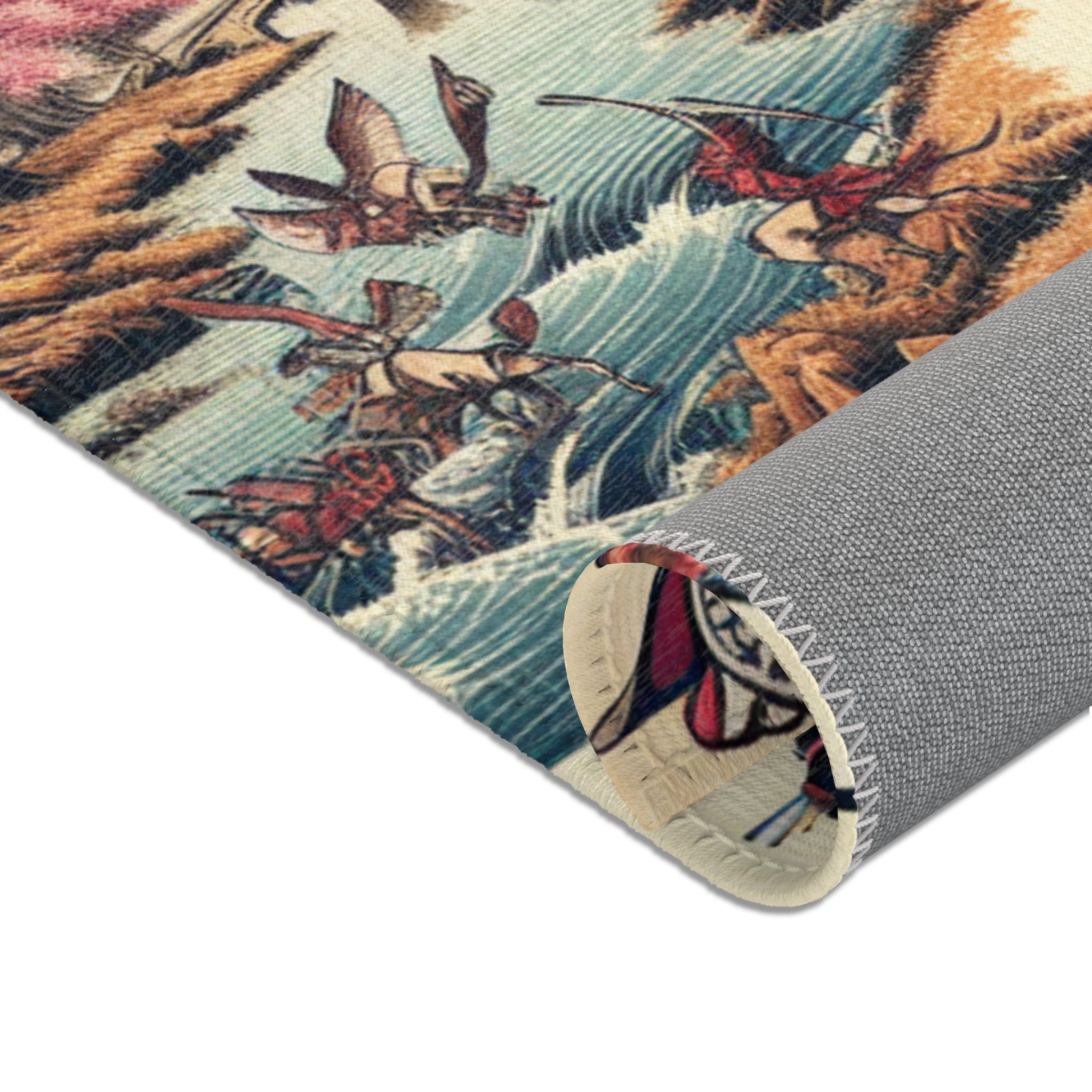 Traditional Japanese Art Rug with Elegant Geishas Dressed