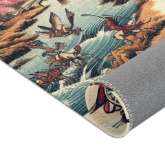 Traditional Japanese Art Rug with Elegant Geishas Dressed