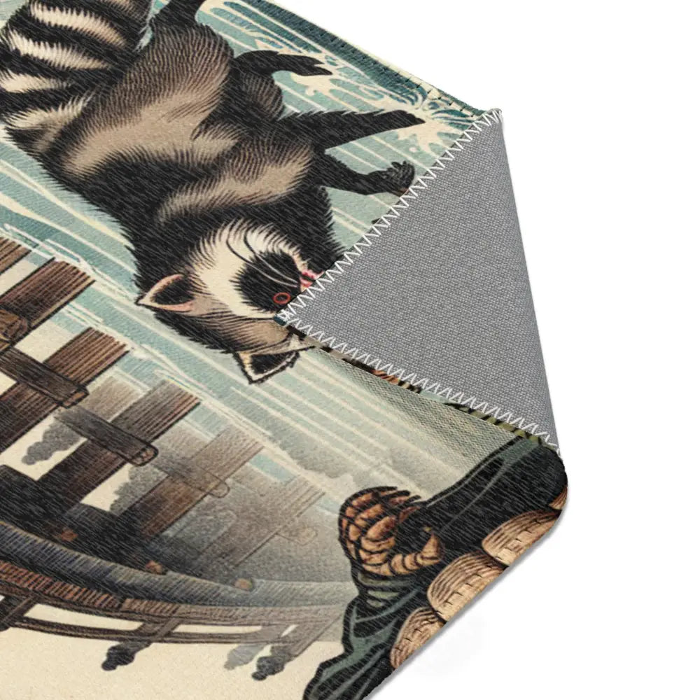 Traditional Japanese Horror Designed Area Rug