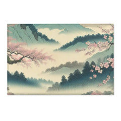 Traditional Japanese-Style Area Rug with Sakura