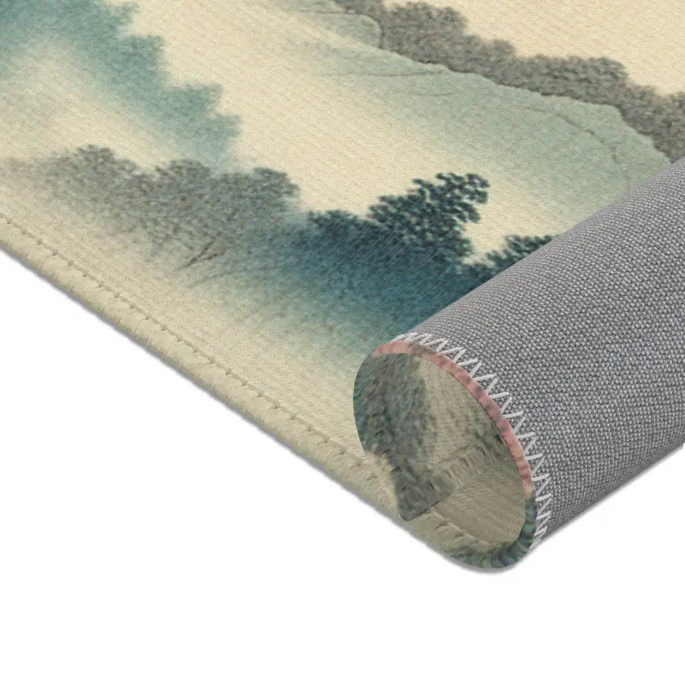 Traditional Japanese-Style Area Rug with Sakura