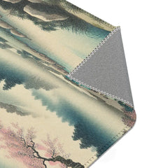 Traditional Japanese-Style Area Rug with Sakura
