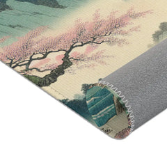 Traditional Japanese-Style Area Rug with Sakura