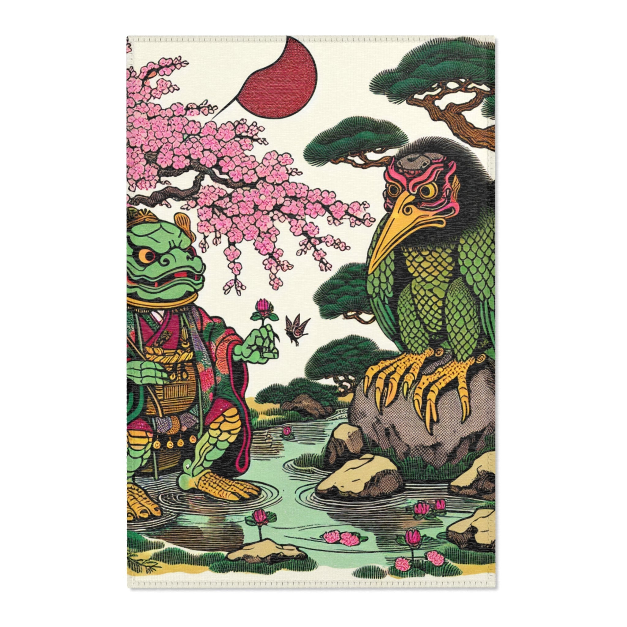 Drawing Japanese Rug Kazumi Hokusai - Japanese Yōkai Rug - UrbanWearOutsiders