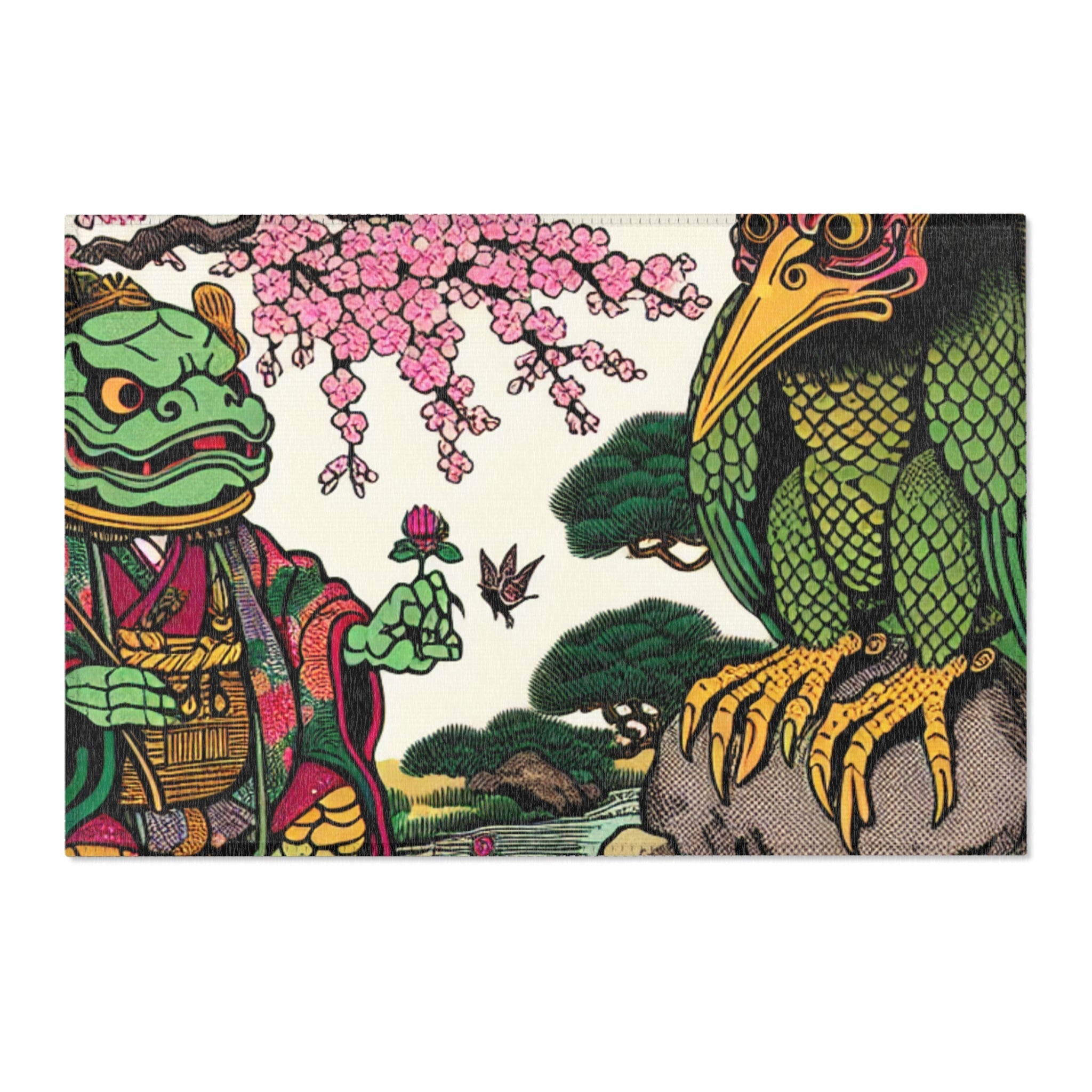 Traditional Japanese Ukiyo-e Captivating Area Rug 36’’ ×