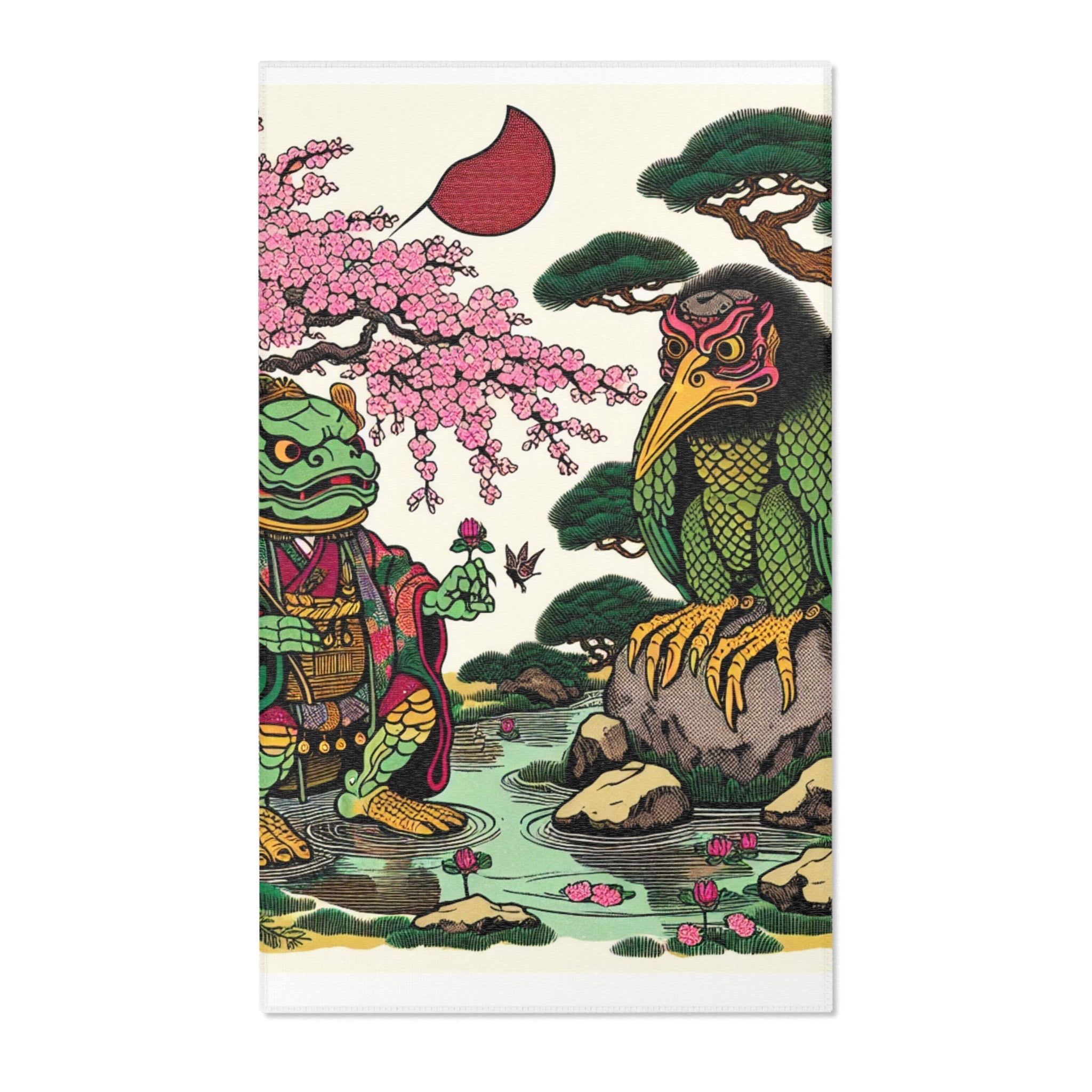 Traditional Japanese Ukiyo-e Captivating Area Rug 36’’ ×