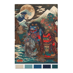 Traditional Japanese Yokai Area Rug in Edo Style 24’’ × 36’’