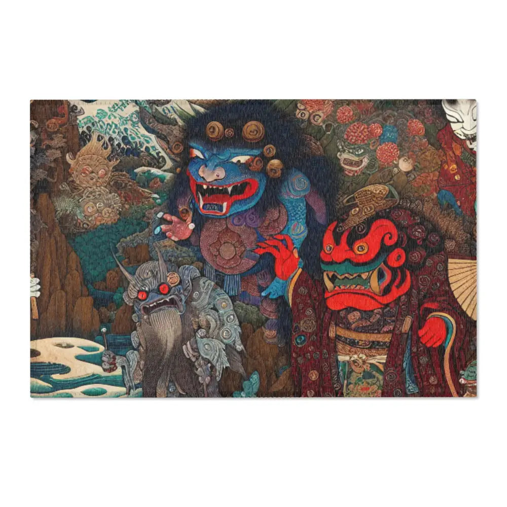 Traditional Japanese Yokai Area Rug in Edo Style 36’’ × 24’’