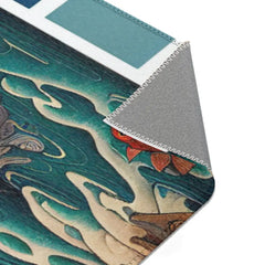 Traditional Japanese Yokai Area Rug in Edo Style