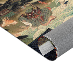 Traditional Japanese Yokai Area Rug Moonlit Edo Design