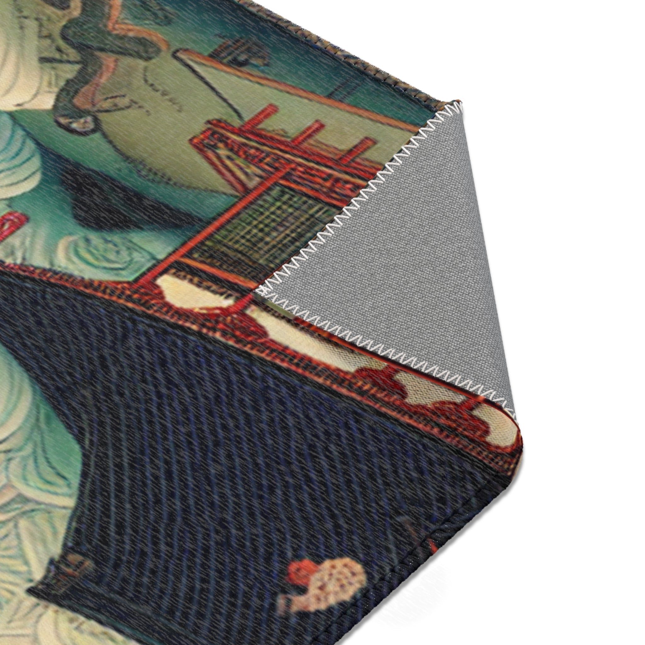 Traditional Japanese Yokai Area Rug Moonlit Edo Design