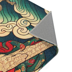 Traditional Japanese Yokai Area Rug with Folklore Design