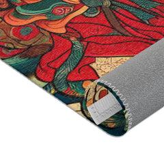 Traditional Japanese Yokai Area Rug with Folklore Design