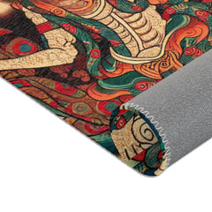 Traditional Japanese Yokai Area Rug with Folklore Design