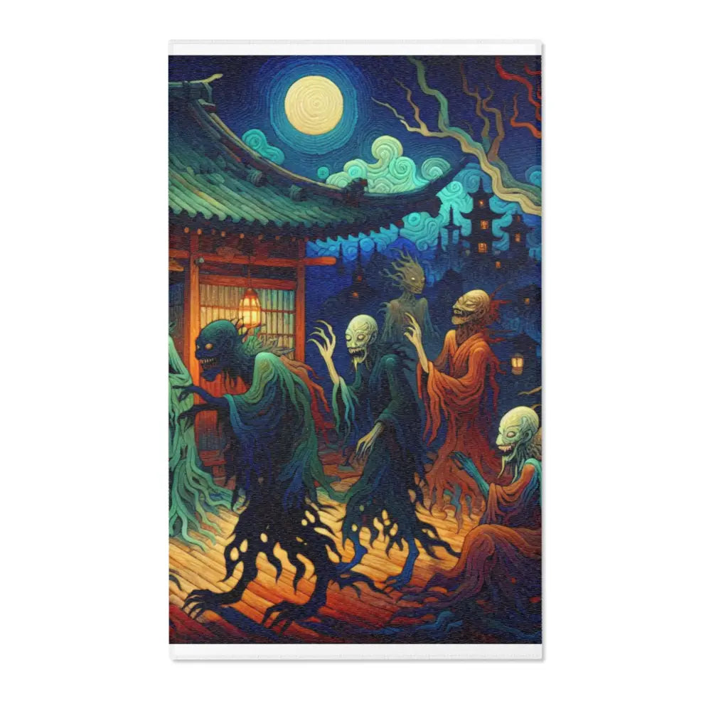 Traditional Yokai Area Rug Inspired by Ancient Japanese
