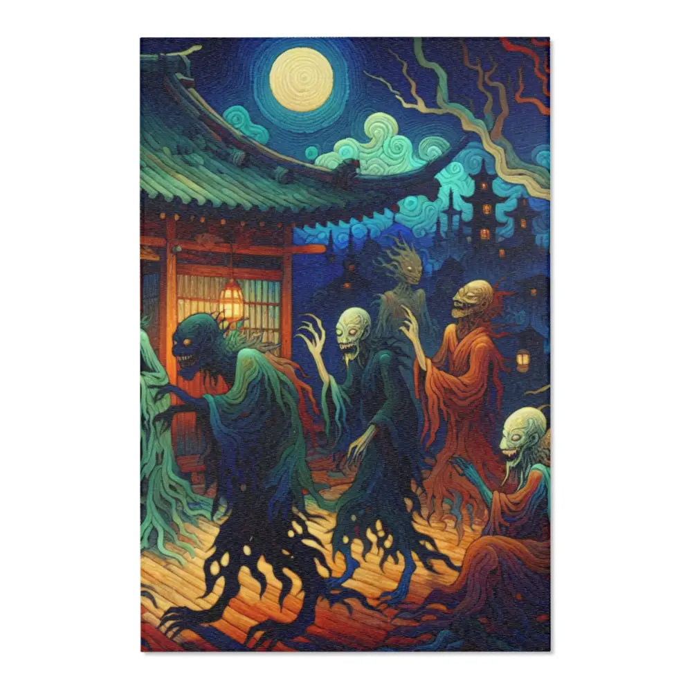 Traditional Yokai Area Rug Inspired by Ancient Japanese