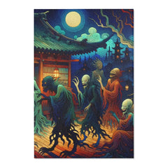 Traditional Yokai Area Rug Inspired by Ancient Japanese