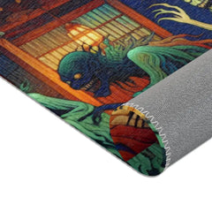 Traditional Yokai Area Rug Inspired by Ancient Japanese