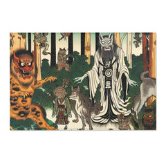 Traditional Yokai Art Area Rug with Forest Scene 36’’ × 24’’