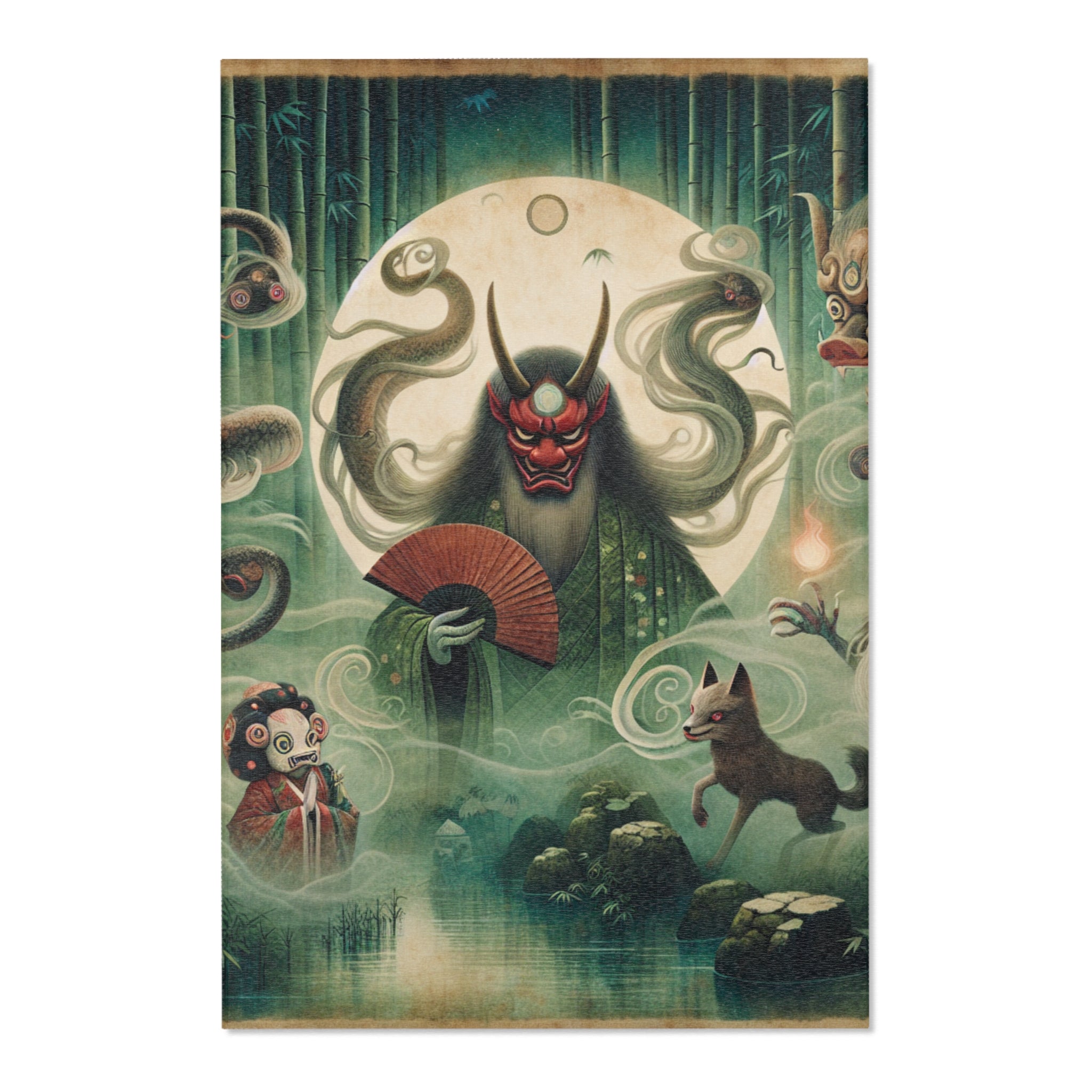 Traditional Yokai Art Captivating Area Rug 48’’ × 72’’