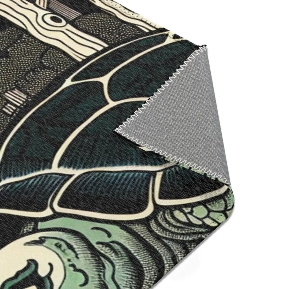 Traditional Yokai Art Piece Area Rug with Kappa Design