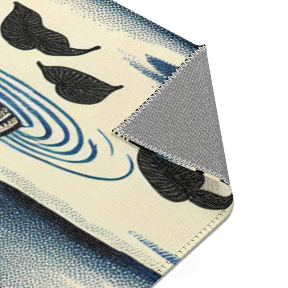 Traditional Yokai Art Piece Area Rug with Kappa Design