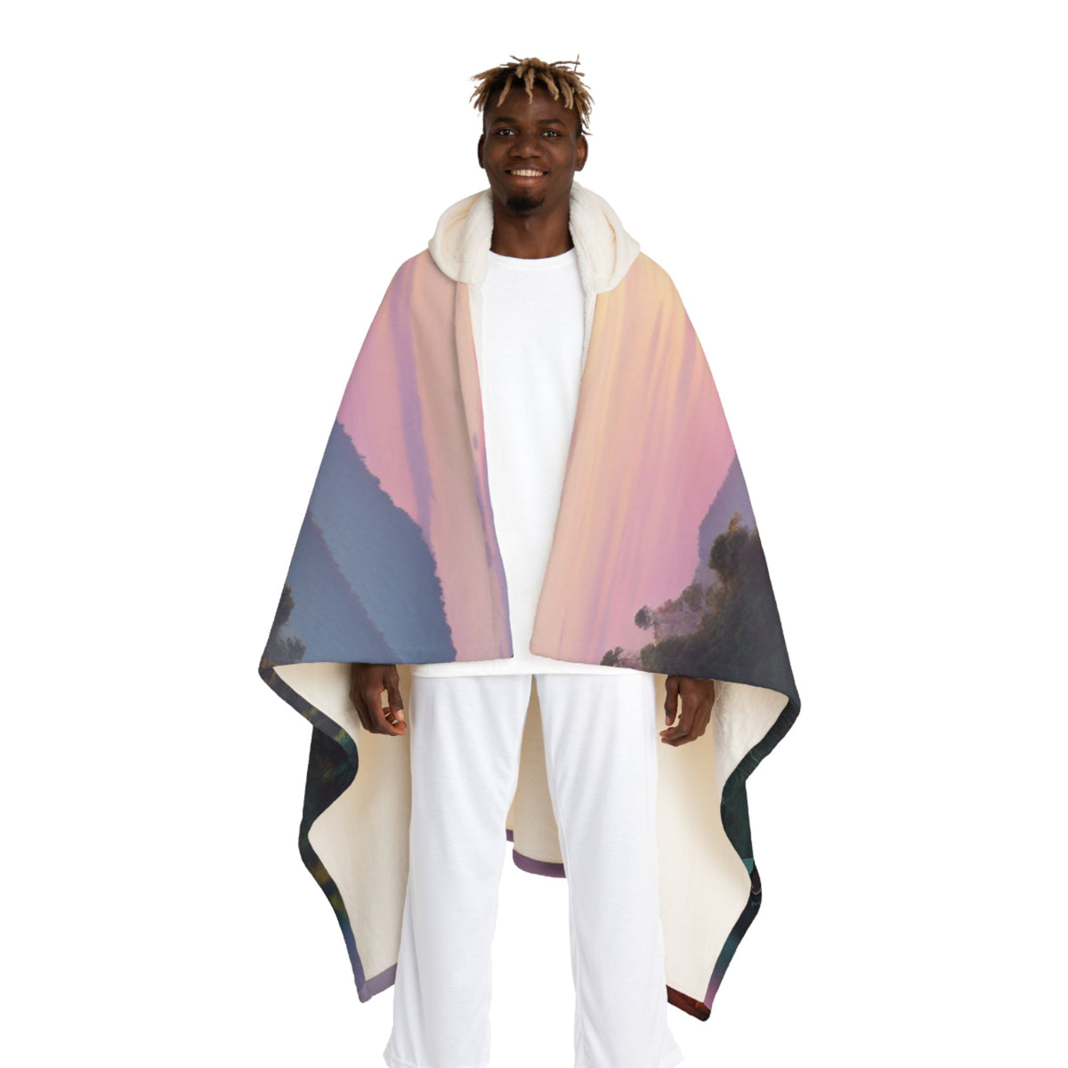 ’Tranquil Harmony - Meditation Hooded Sherpa Blanket’