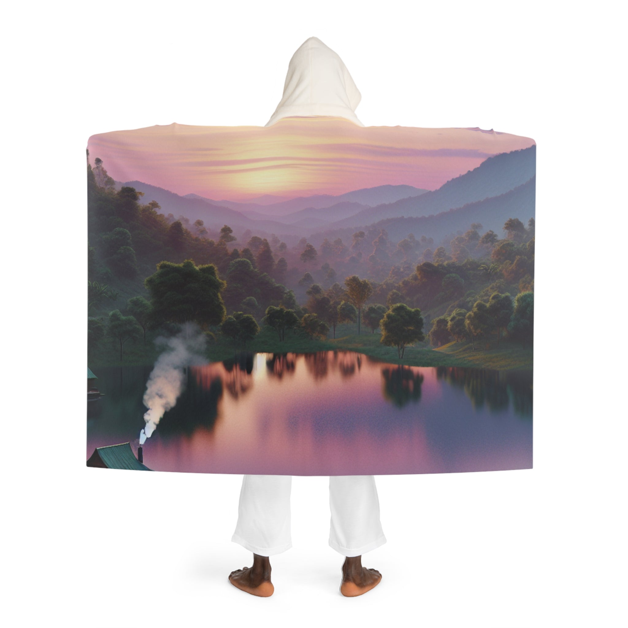 ’Tranquil Harmony - Meditation Hooded Sherpa Blanket’