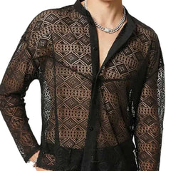 Transparent Black Long-Sleeved Shirt