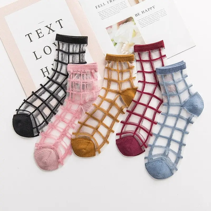 Transparent Glass Silk Socks