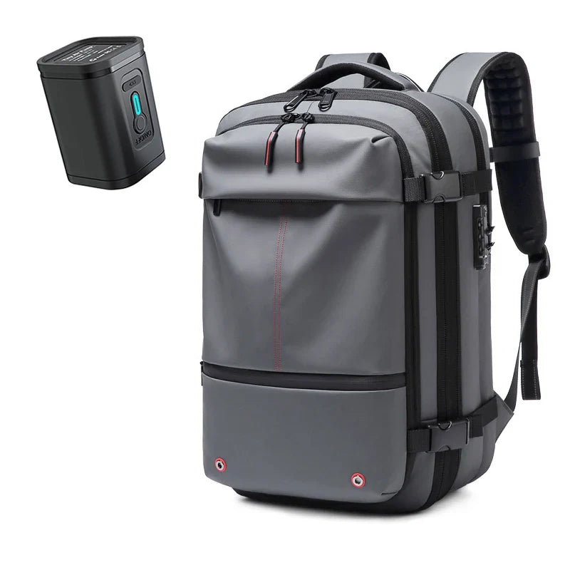 Travel Vacuum Compression Expanded Backpack Gray With Pump