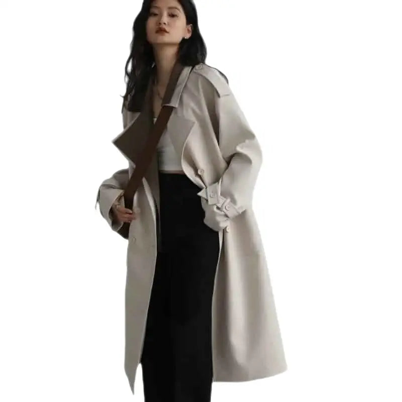 Trench Double Collar Double Breasted Long Coat