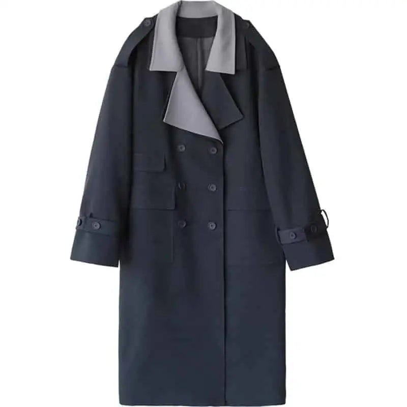 Trench Double Collar Double Breasted Long Coat