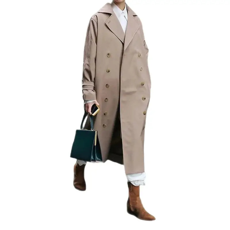 Trench Long Sleeve Turn Down Collar Coat