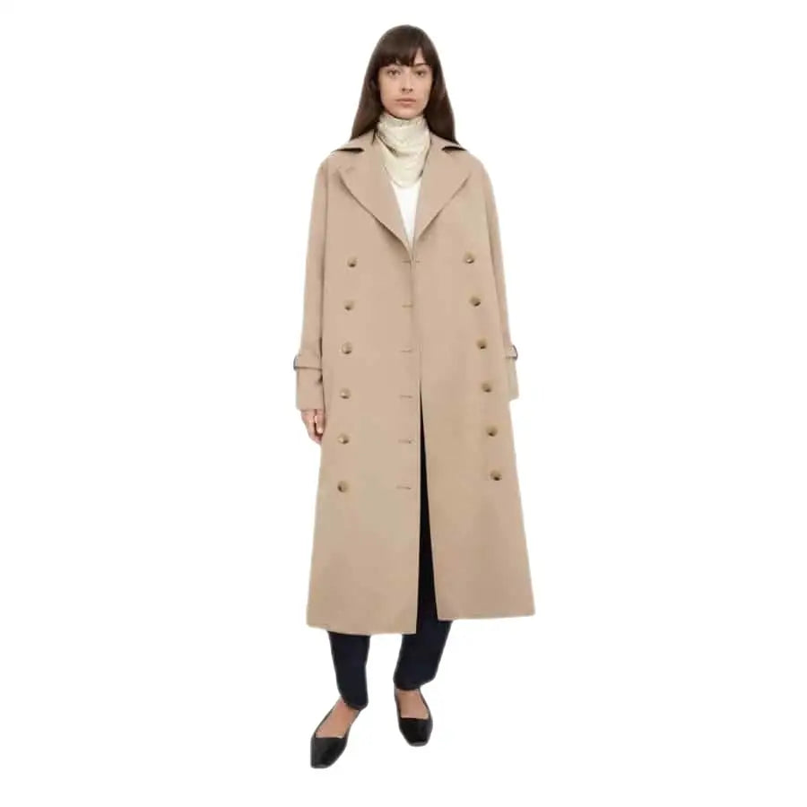 Trench Long Sleeve Turn Down Collar Coat