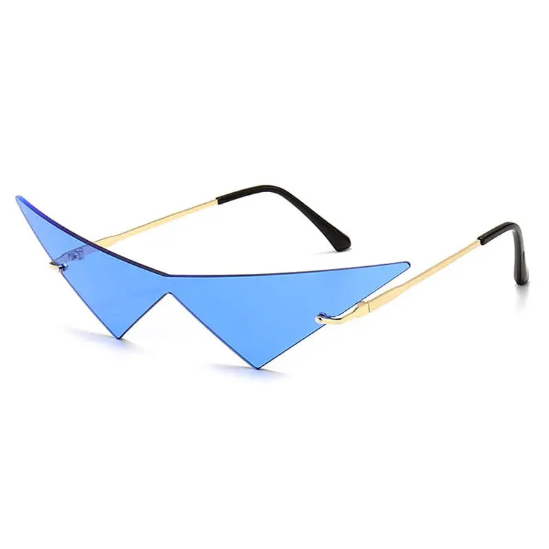 Triangle One Piece Sunglasses - Blue / Size