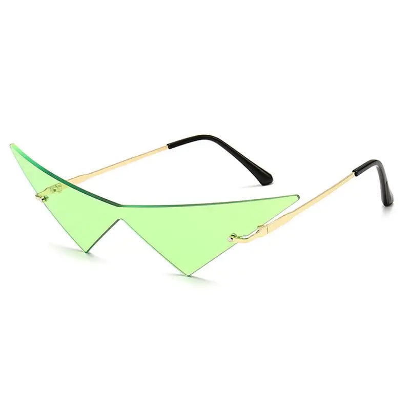 Triangle One Piece Sunglasses - Green / Size