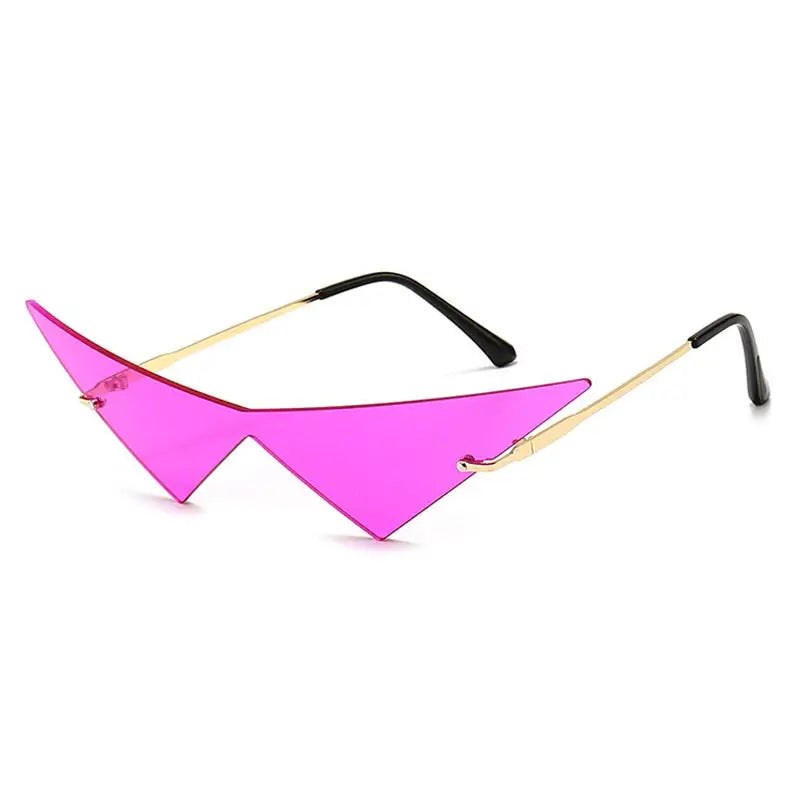 Triangle One Piece Sunglasses - Purple / Size