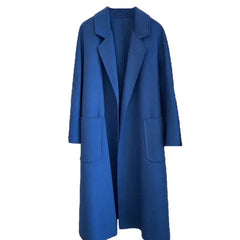 Turn Down Collar Trench Long Wool Coat