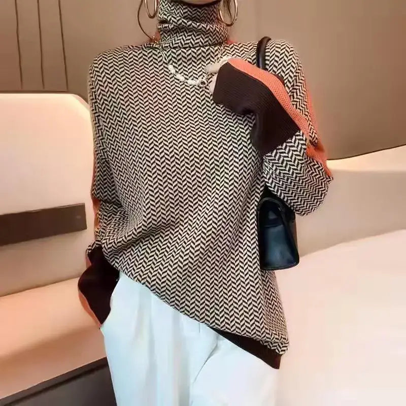 Turtleneck Long Sleeve Knitted Sweater