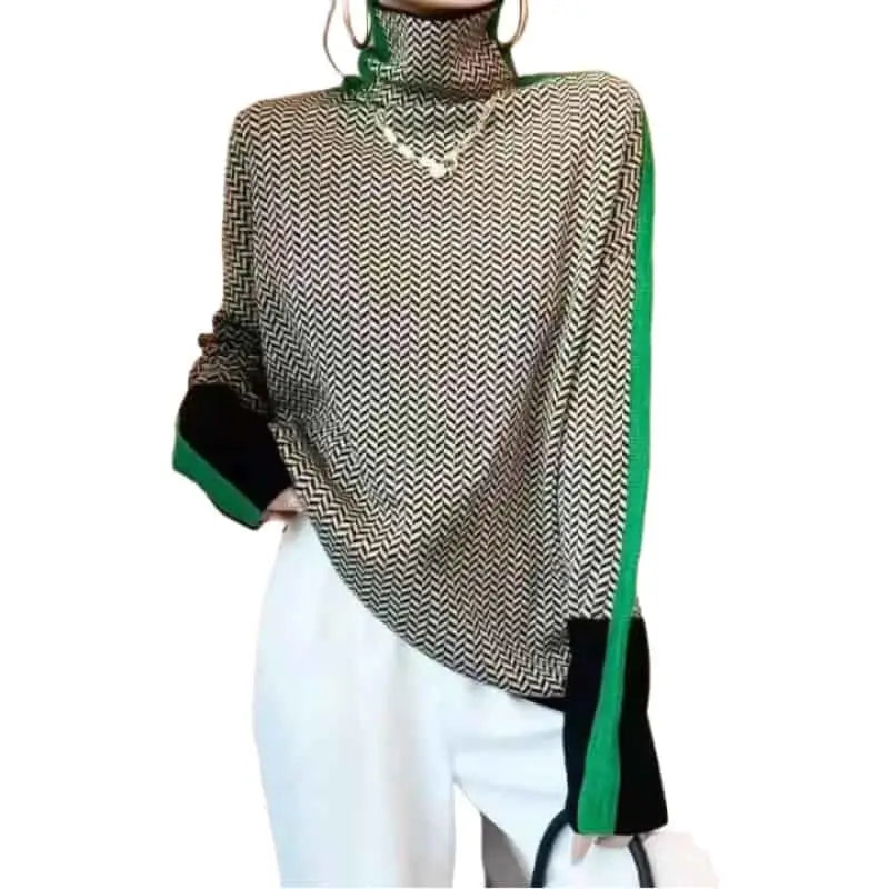 Turtleneck Long Sleeve Knitted Sweater