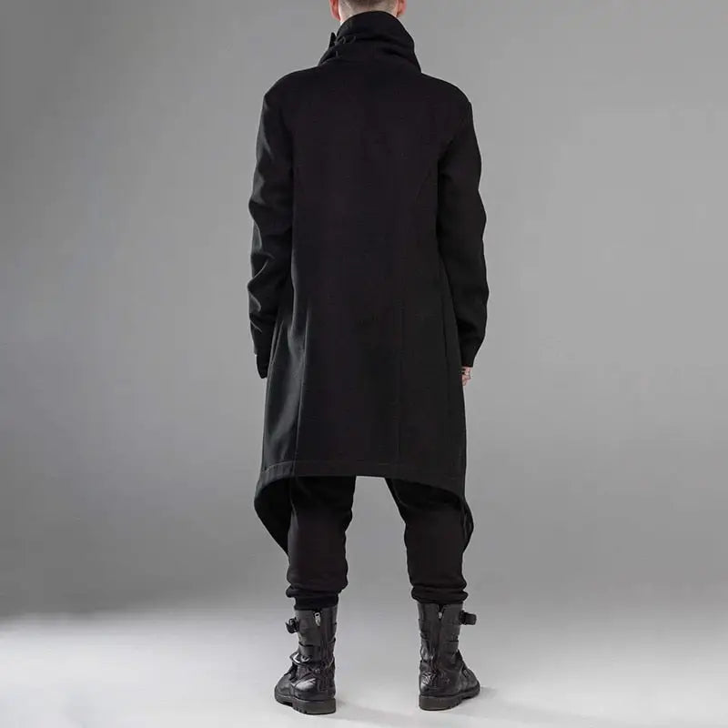 Turtleneck Solid Color Long Sleeve Coat