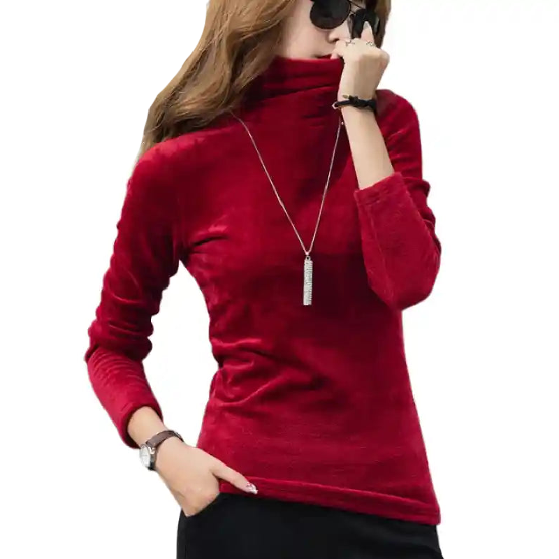 Turtleneck Velvet Pullover Long Sleeve Sweatshirts