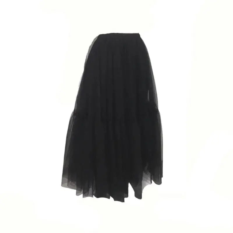 Tutu Tulle Midi Pleated Soft Mesh Skirts - Skirt