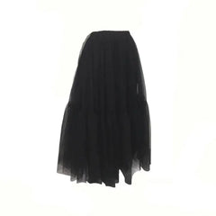 Tutu Tulle Midi Pleated Soft Mesh Skirts