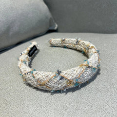 Tweed Knitted Sponge Plaid Headband