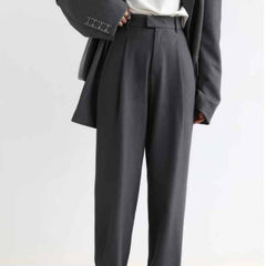 Twill Suit Wide Leg Straight Trousers Pants