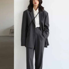 Twill Suit Wide Leg Straight Trousers Pants