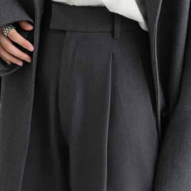 Twill Suit Wide Leg Straight Trousers Pants