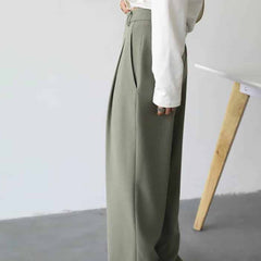 Twill Suit Wide Leg Straight Trousers Pants